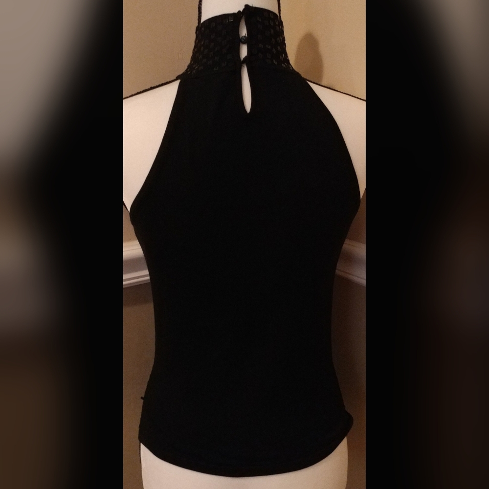 WHBM White House Black Market Black Sequin Top XS - Picture 3 of 5